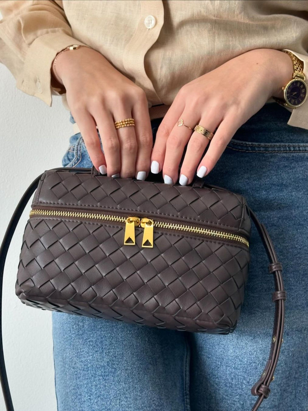 Juliette | Geantă Woven Strutturata Lucida