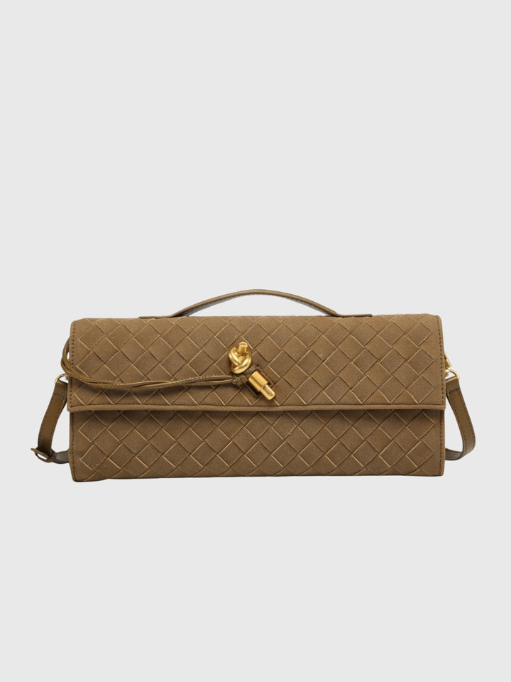 Cireșe | Clutch din Velur Luxos Intrecciato
