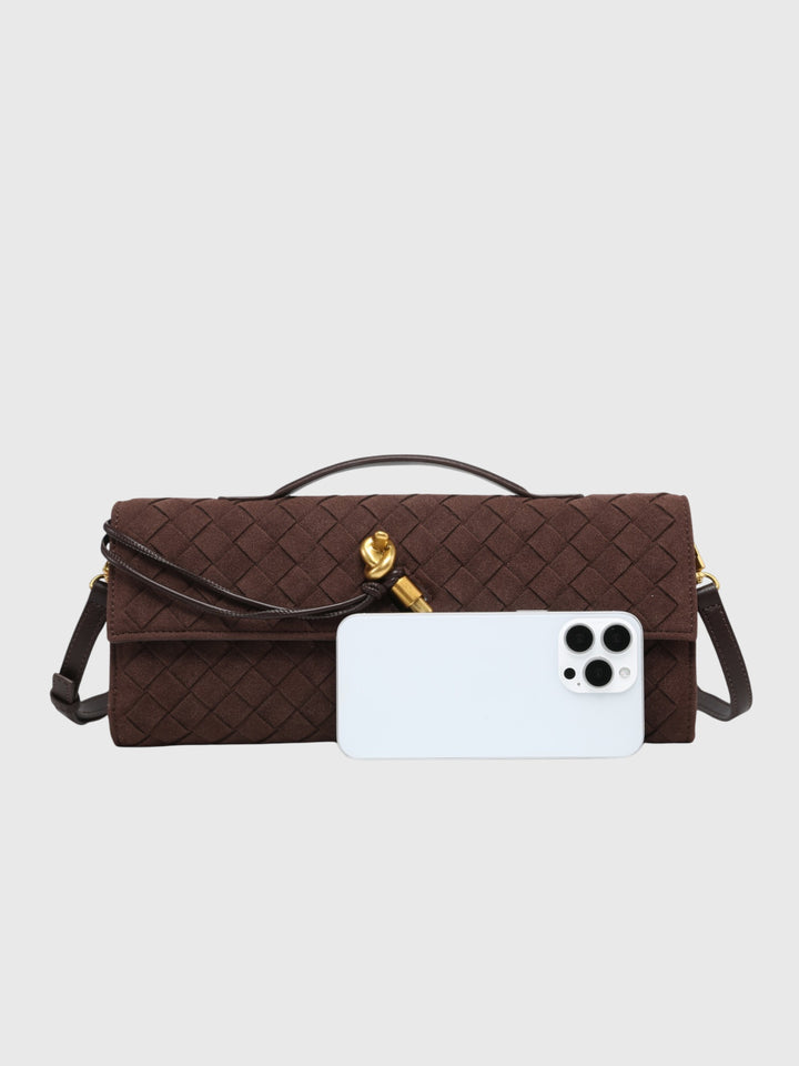 Cireșe | Clutch din Velur Luxos Intrecciato