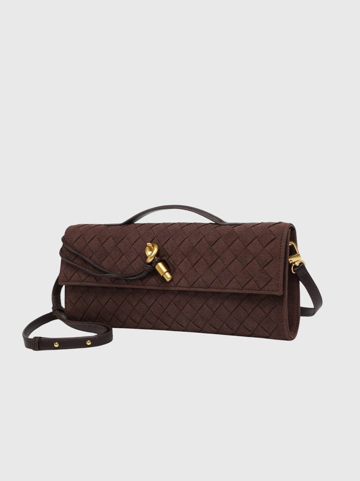 Cireșe | Clutch din Velur Luxos Intrecciato