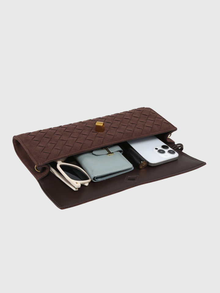 Cireșe | Clutch din Velur Luxos Intrecciato