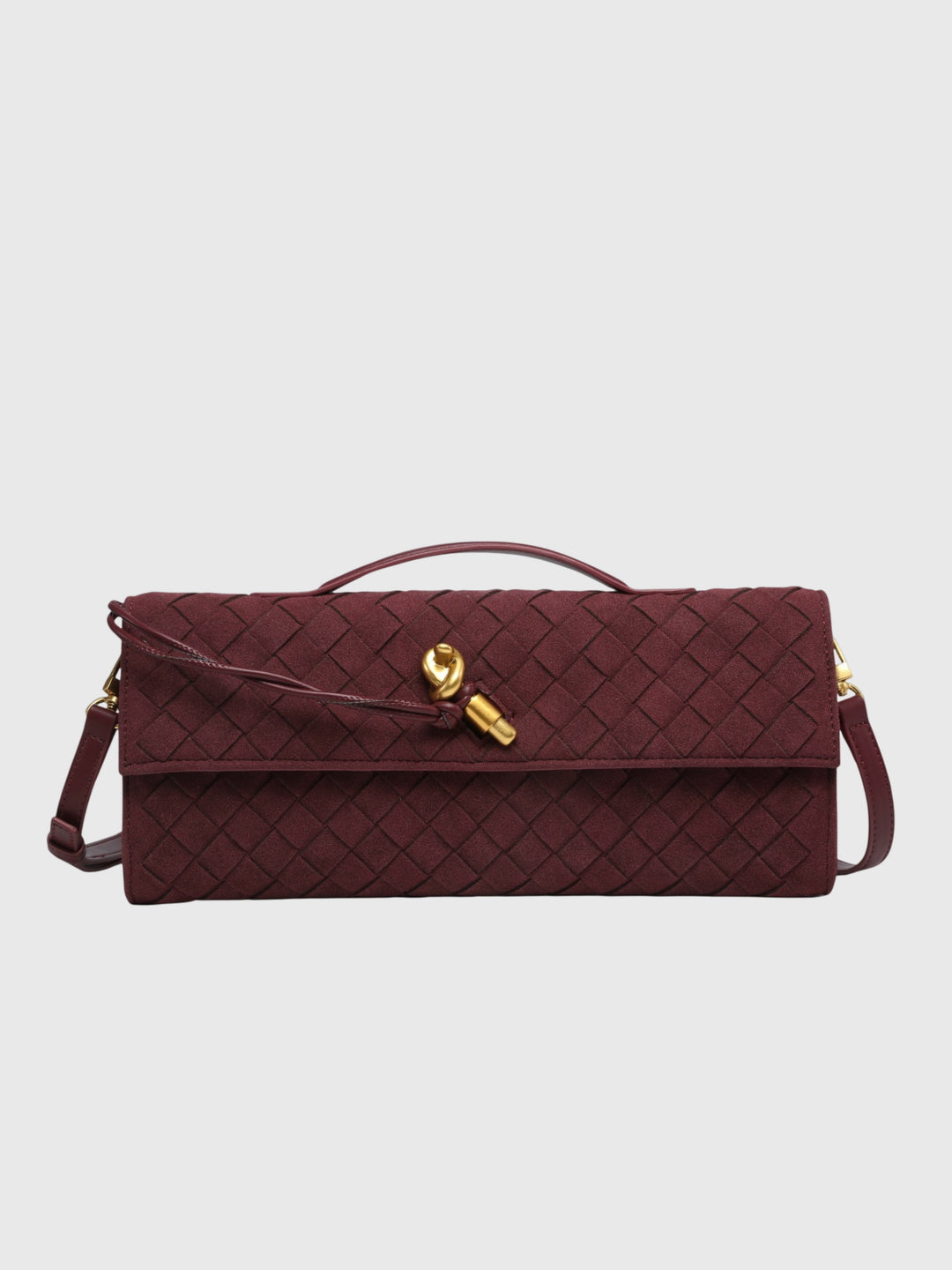 Cireșe | Clutch din Velur Luxos Intrecciato