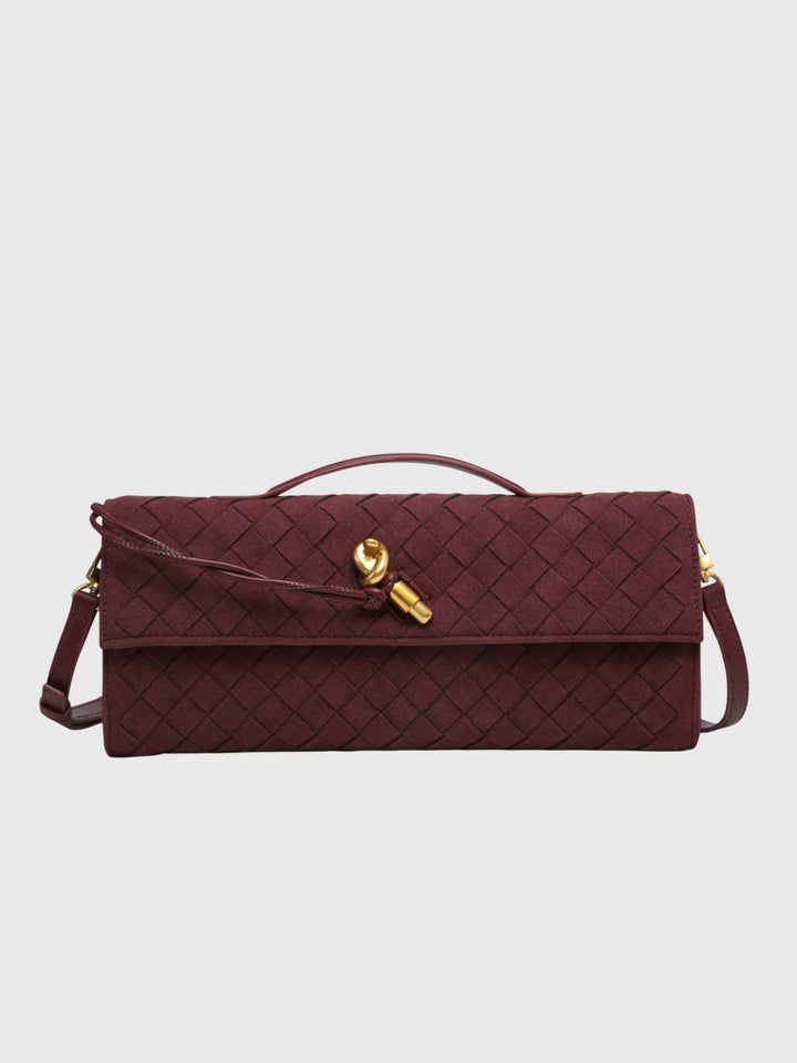 Cireșe | Clutch din Velur Luxos Intrecciato