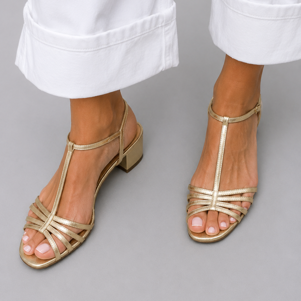 Allegra | Sandale Aurii Eleganță Zilnică