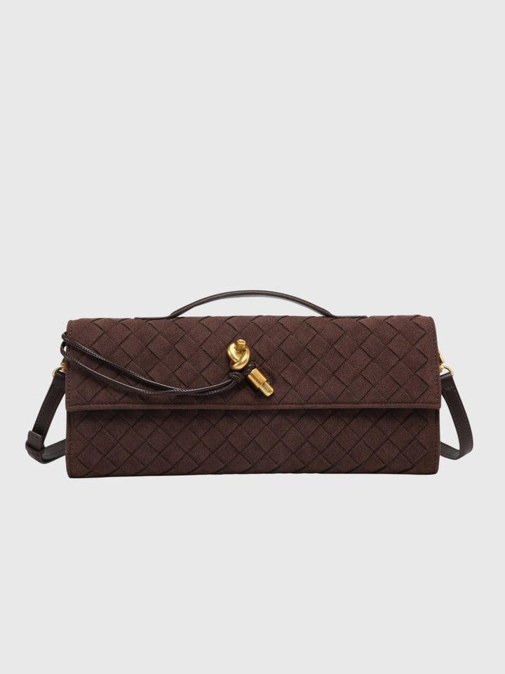 Cireșe | Clutch din Velur Luxos Intrecciato